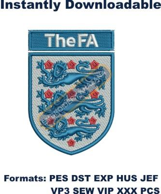 The Football Association logo embroidery design
